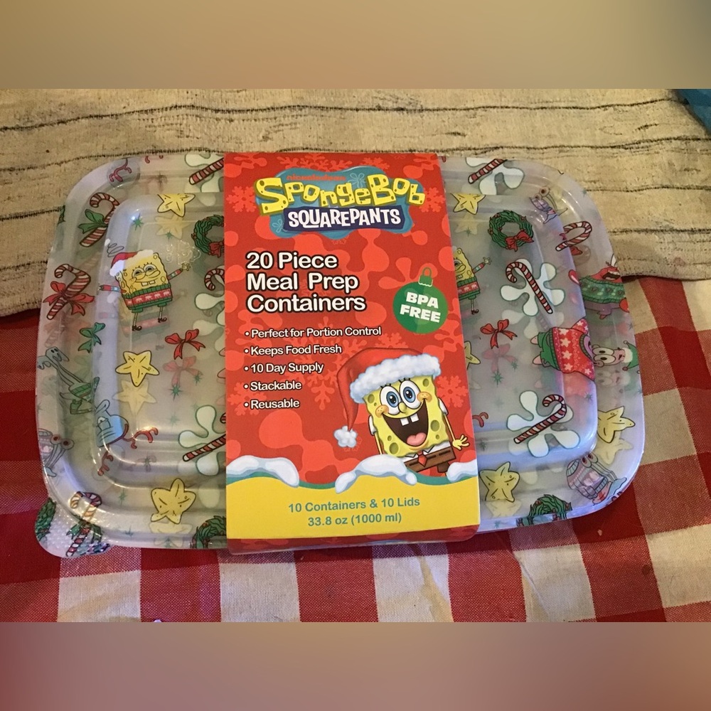 SpongeBob SquarePants holiday meal prep containers 10 day supply’s -NEW